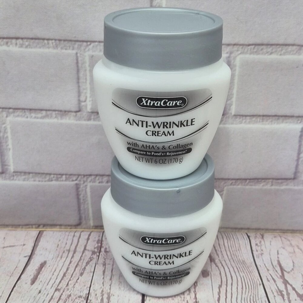 Lot of 2~XtraCare Anti-Wrinkle Cream With AHAs & Collagen Rejuveness 6 Oz Jar - Picture 3 of 4